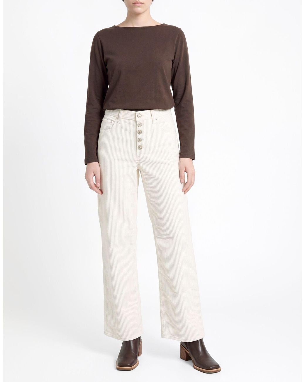 Dondup White Pants Cotton, Elastane