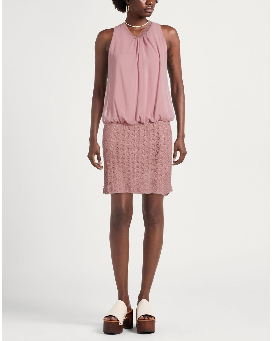 Blugirl Blumarine Pink Mini Dress Polyamide, Acrylic, Wool, Mohair Wool, Polyester
