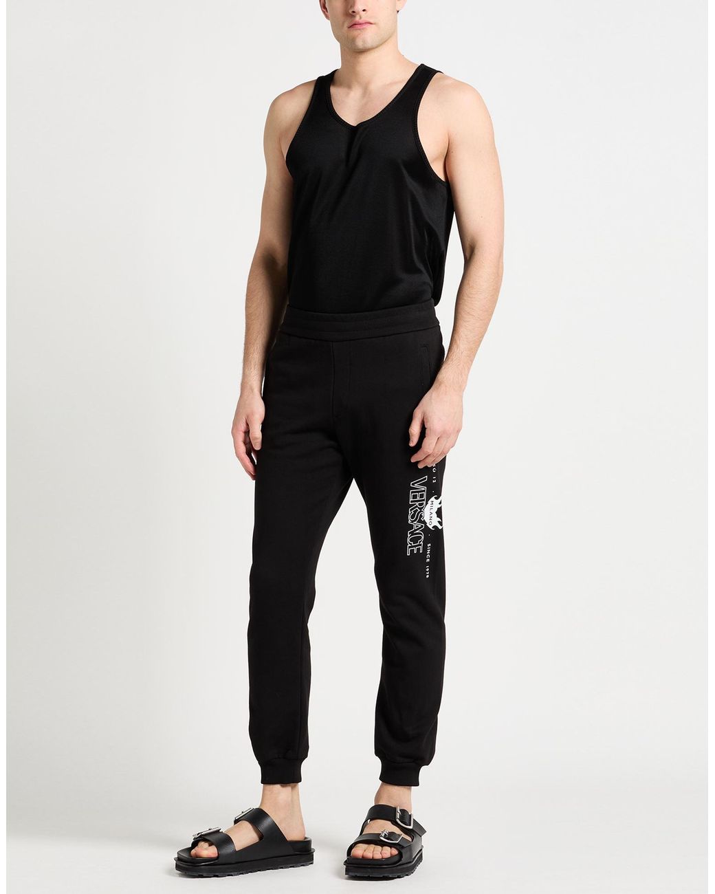 Versace Black Pants Cotton for men
