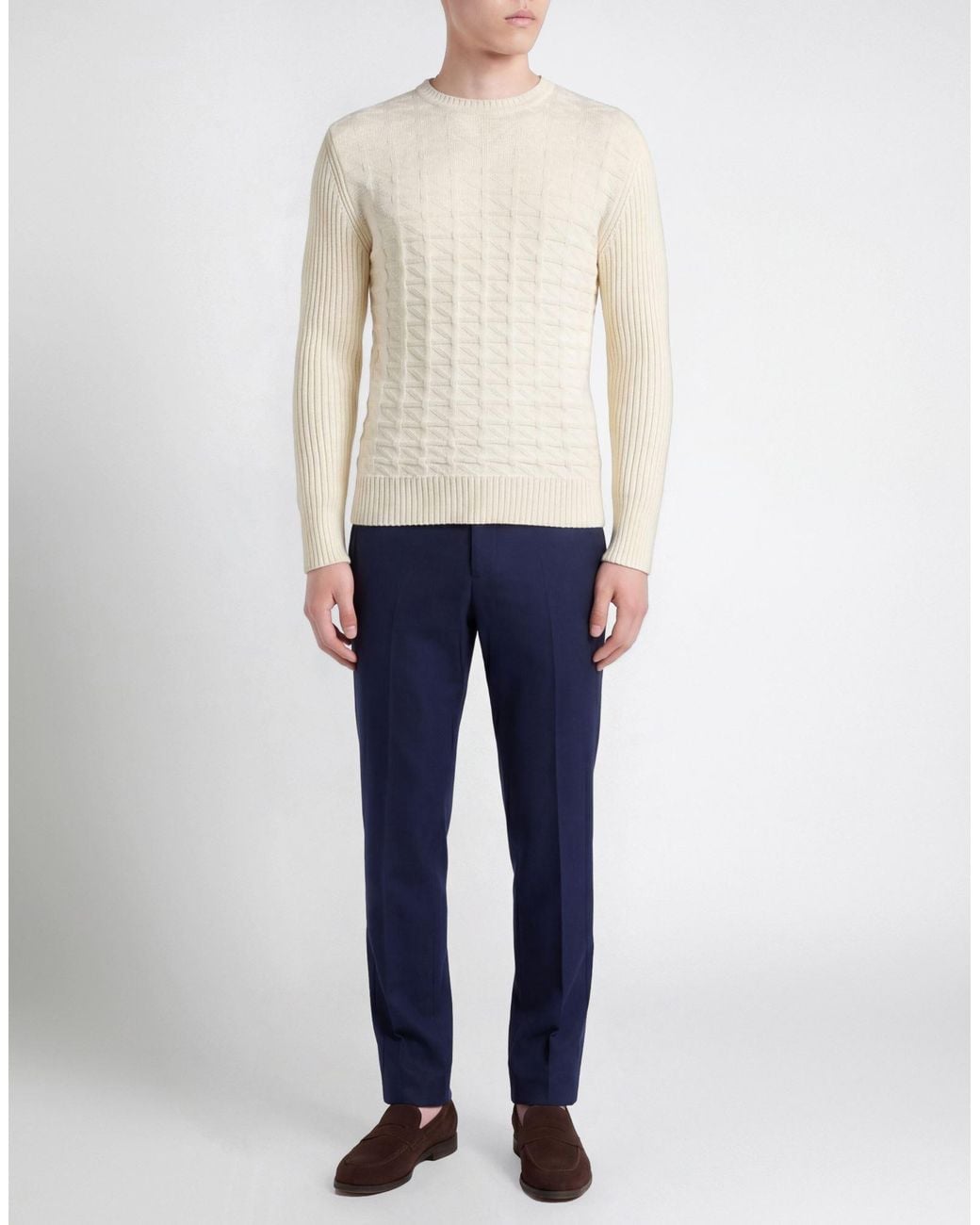 PHILOTINTO White Sweater Merino Wool, Acrylic for men