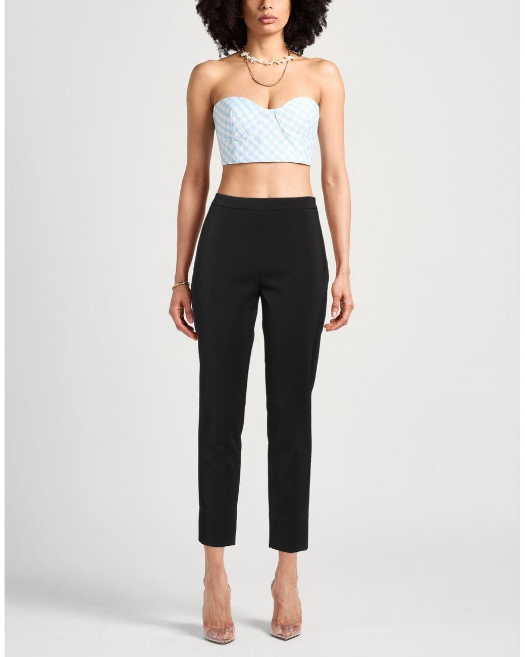 Caractere Black Pants Polyester, Elastane