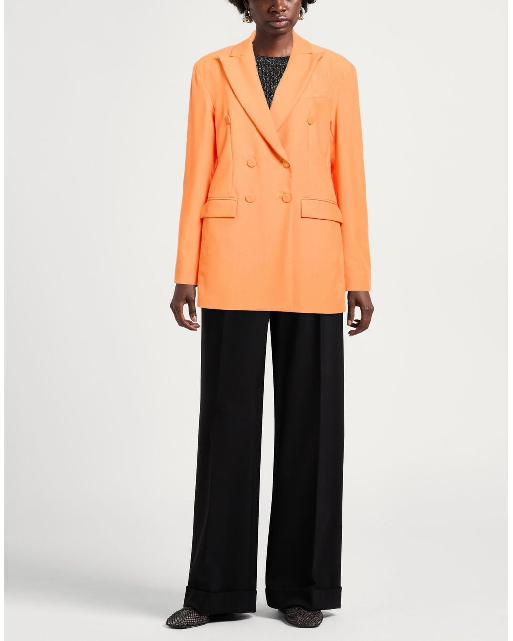 Suoli Orange Blazer Polyester, Viscose, Elastane