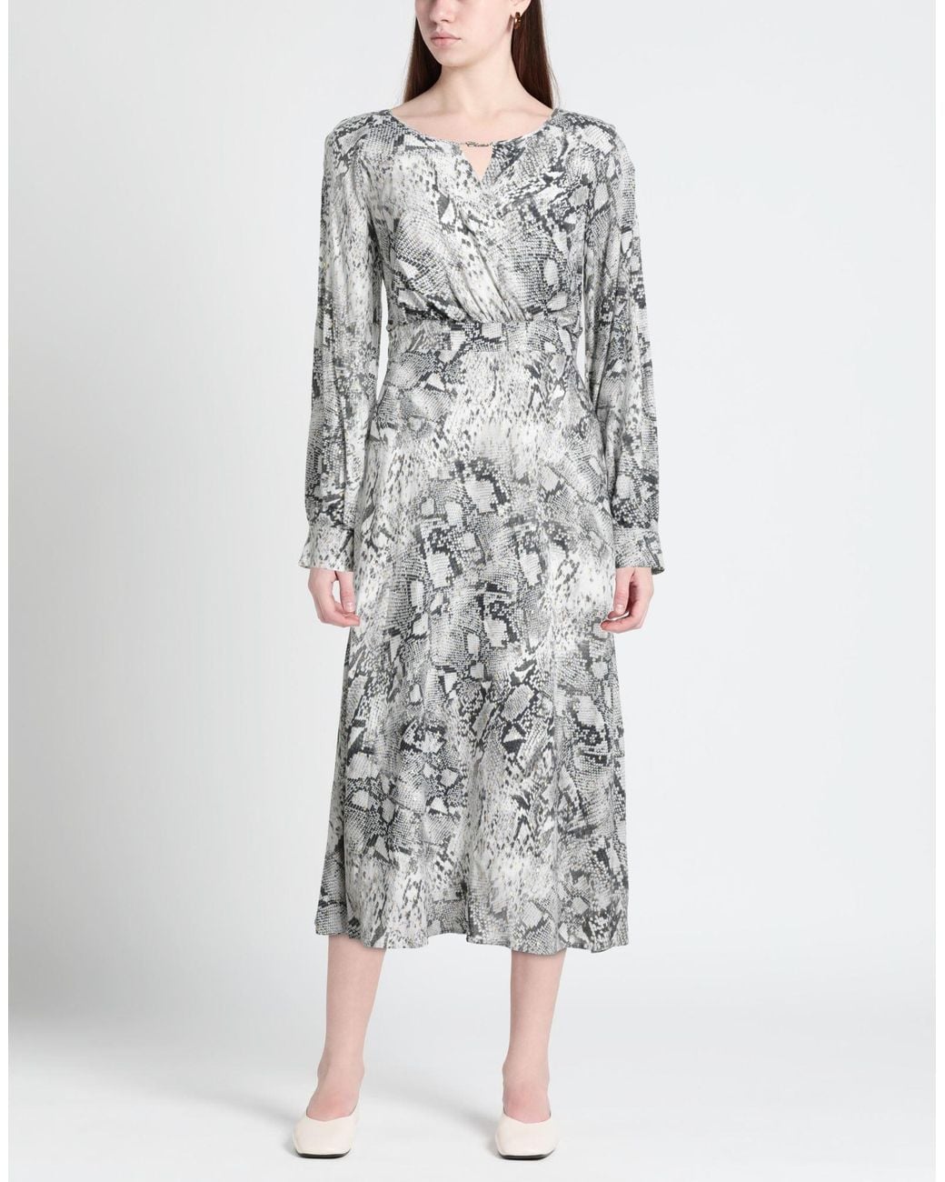 Robe Midi Clips More en coloris Gray