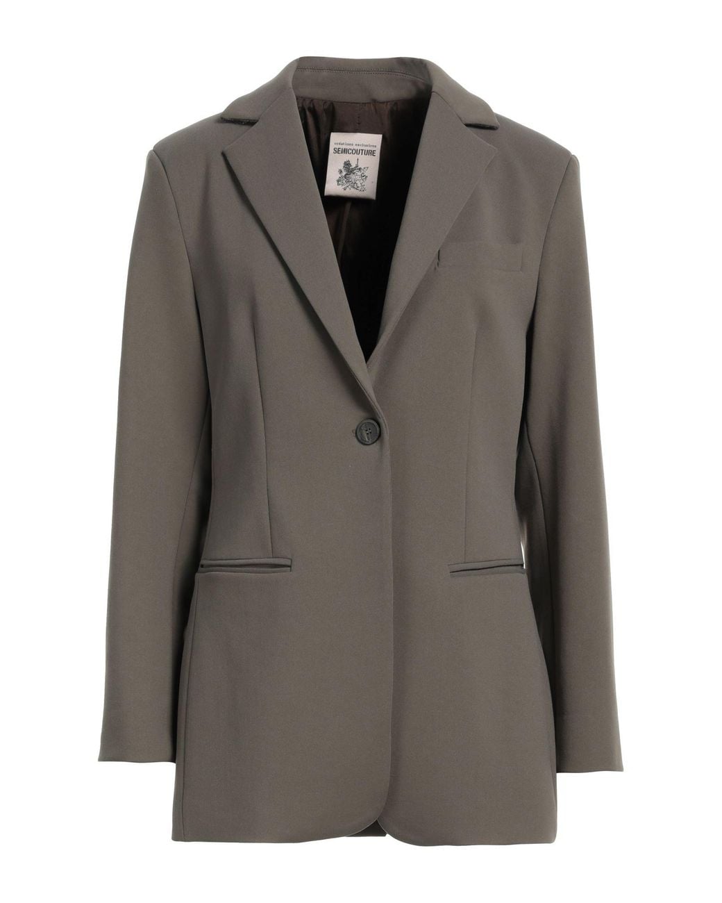 Semicouture Gray Blazer Viscose, Polyamide, Elastane, Polyester