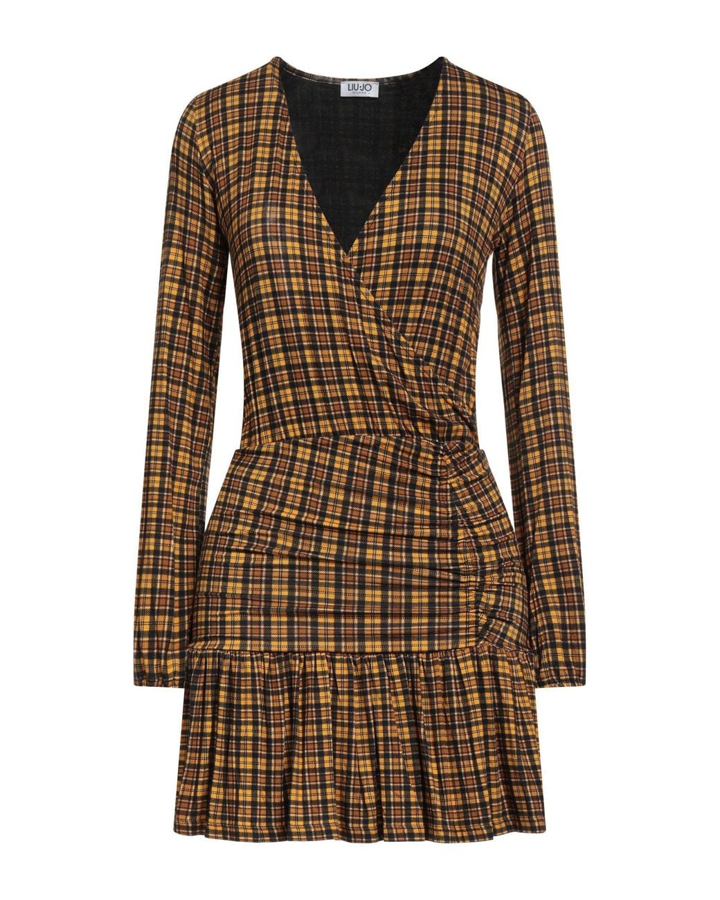 Liu Jo Brown Mini Dress Viscose, Elastane, Polyester