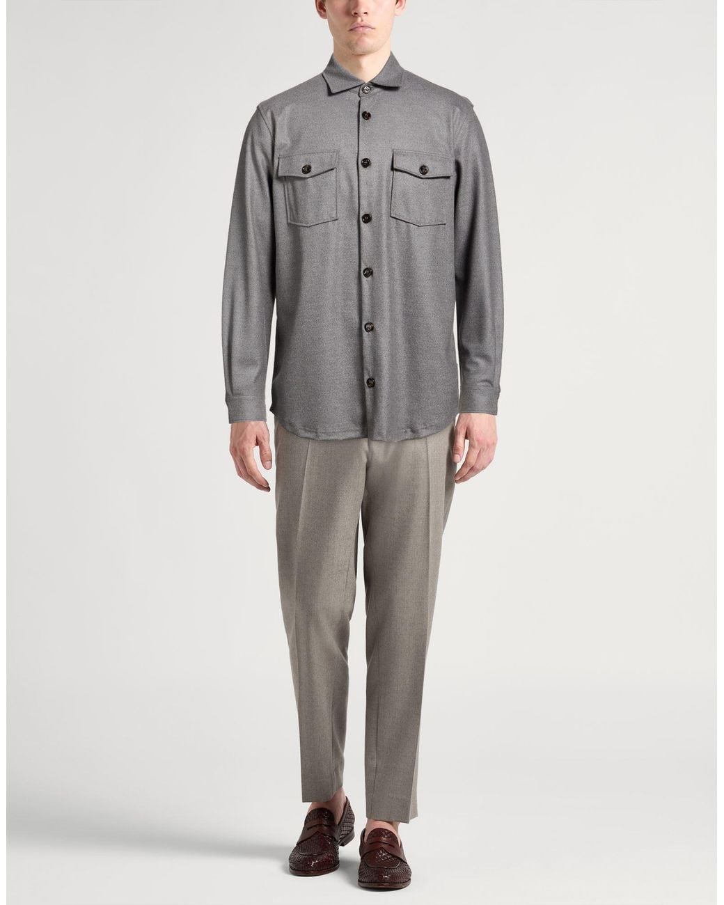 Camisa Moorer de hombre de color Gray