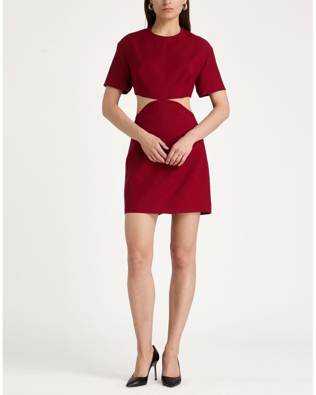 Valentino Garavani Red Mini Dress Virgin Wool, Silk