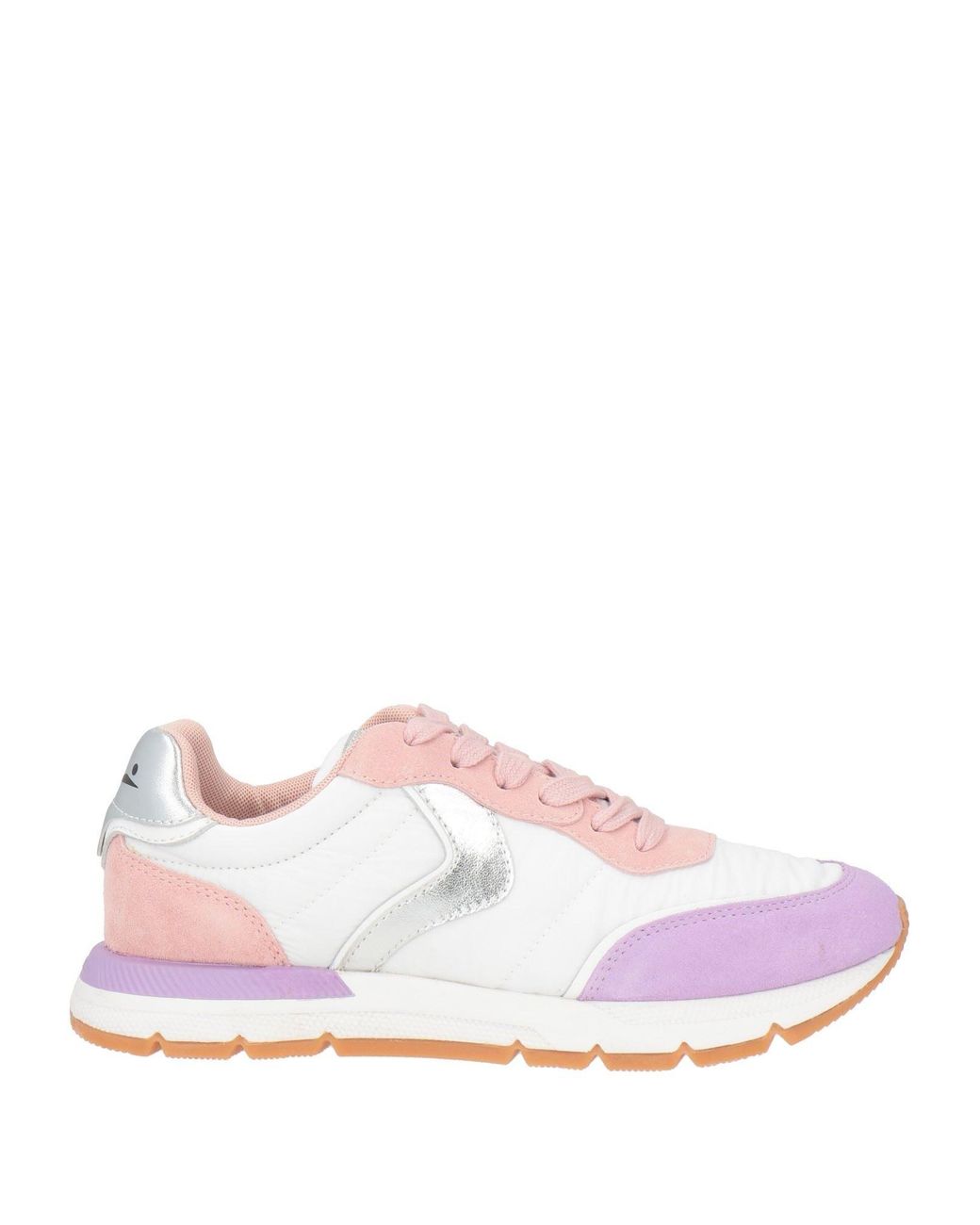 Voile Blanche Pink Sneakers Leather, Textile Fibers