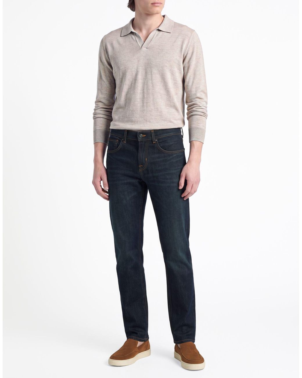 7 For All Mankind Blue Jeans Cotton, Elastane for men