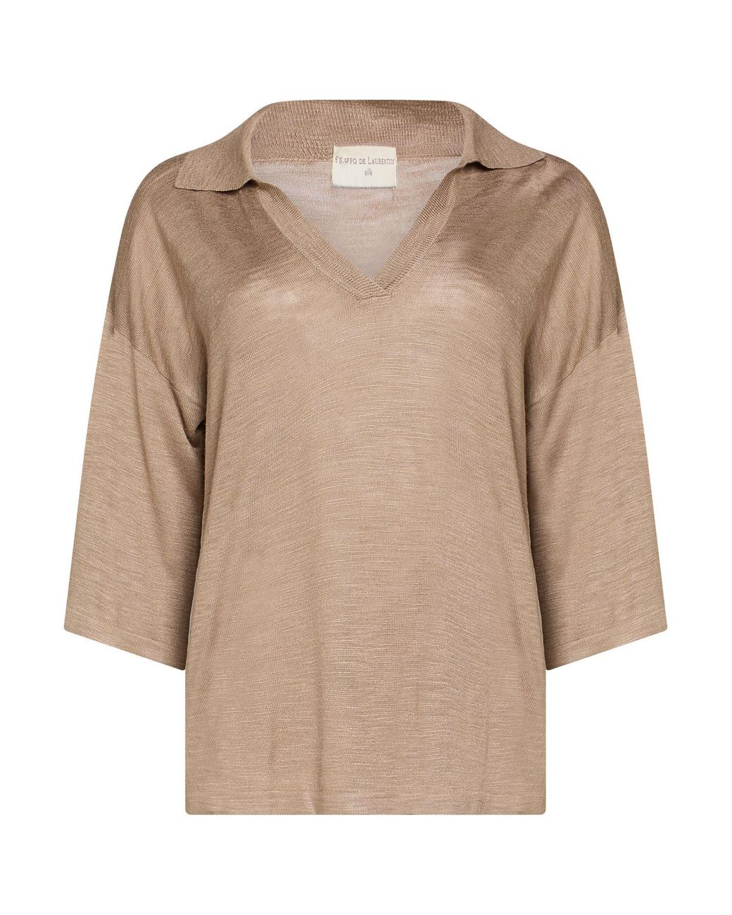 FILIPPO DE LAURENTIIS Natural Taupe Sweater Silk