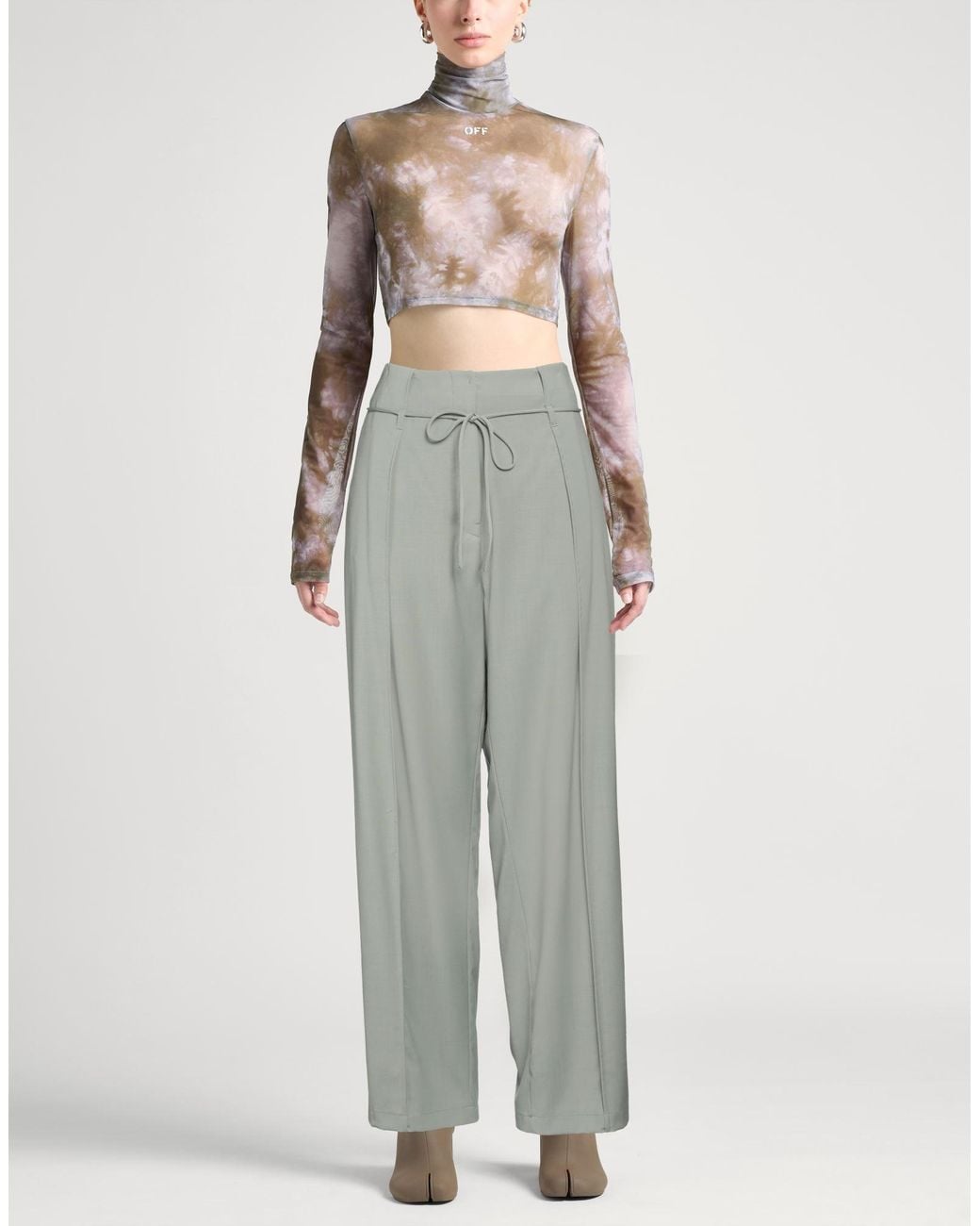 LE17SEPTEMBRE Gray Pants Wool, Polyester, Polyurethane