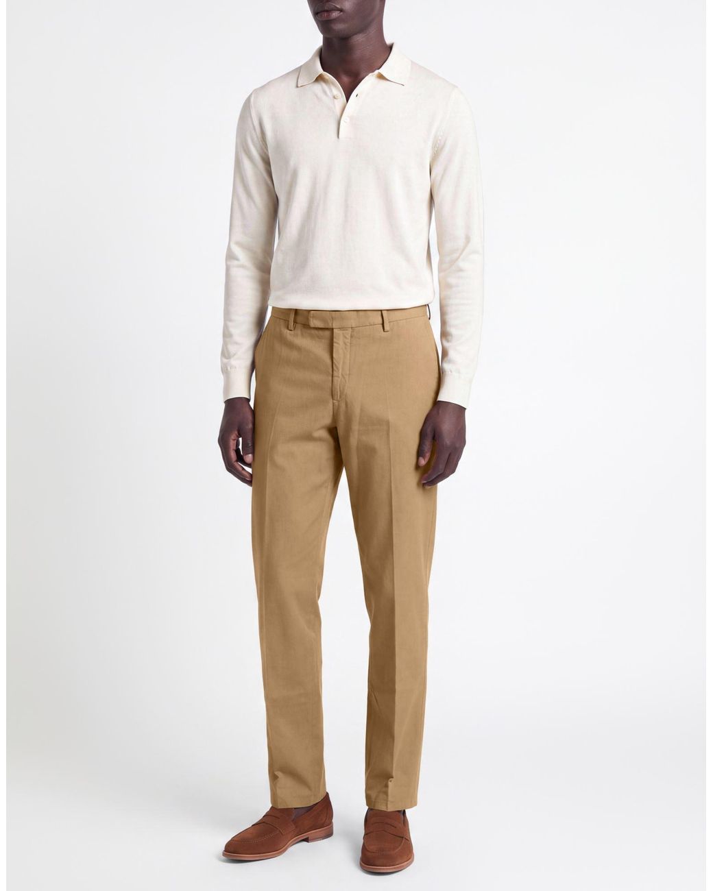 Boglioli Natural Camel Pants Cotton, Linen for men