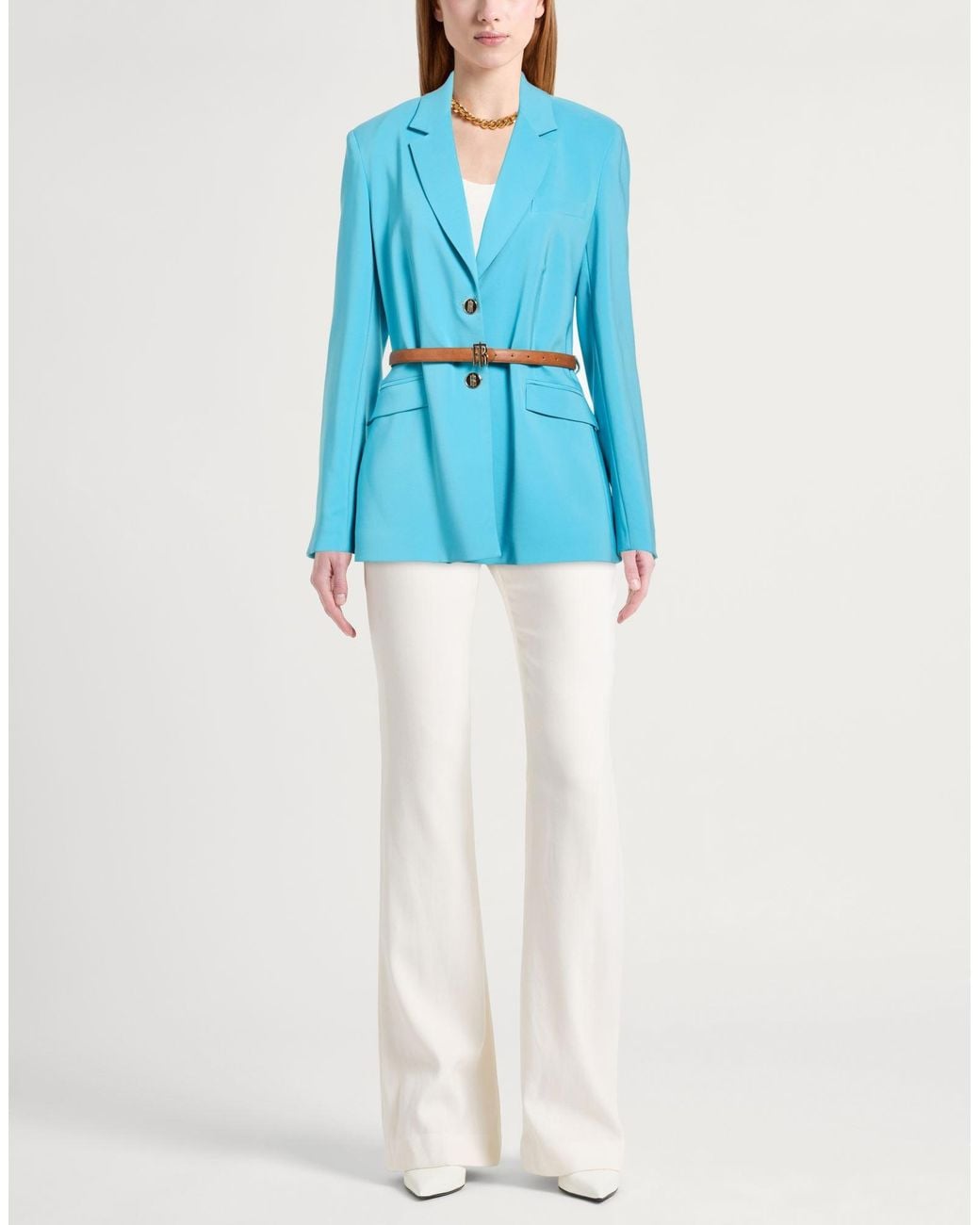 Fracomina Blue Sky Blazer Polyester, Elastane