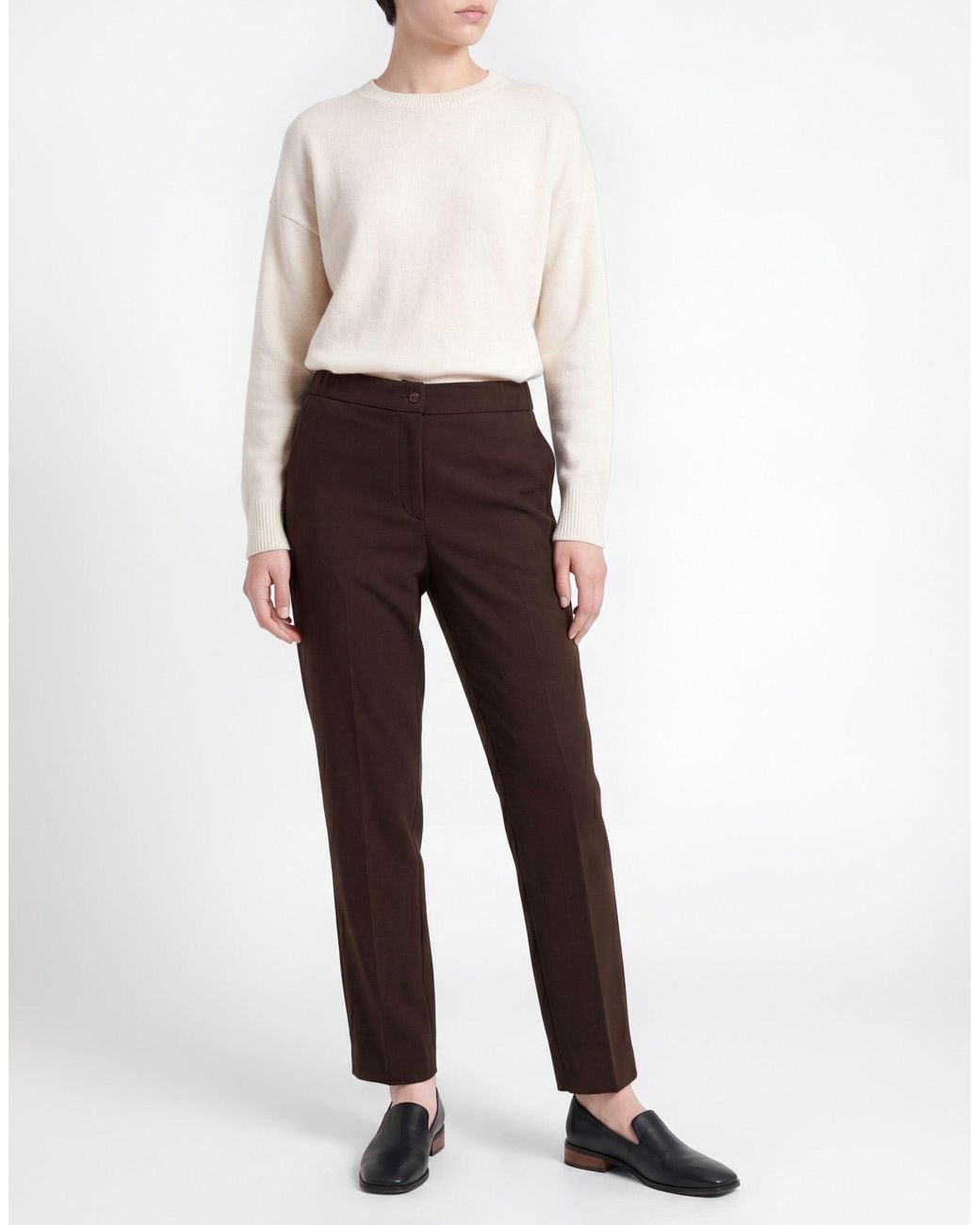 Clips Brown Tricot Pants Viscose, Polyamide, Elastane