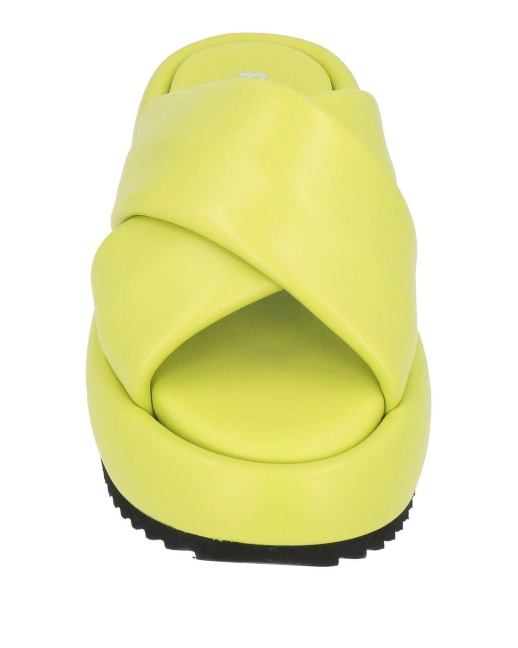 Pollini Yellow Lime Sandals Leather
