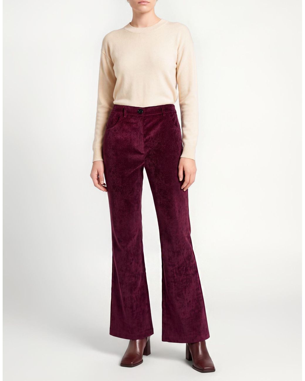 ViCOLO Red Burgundy Pants Polyester, Nylon, Elastane