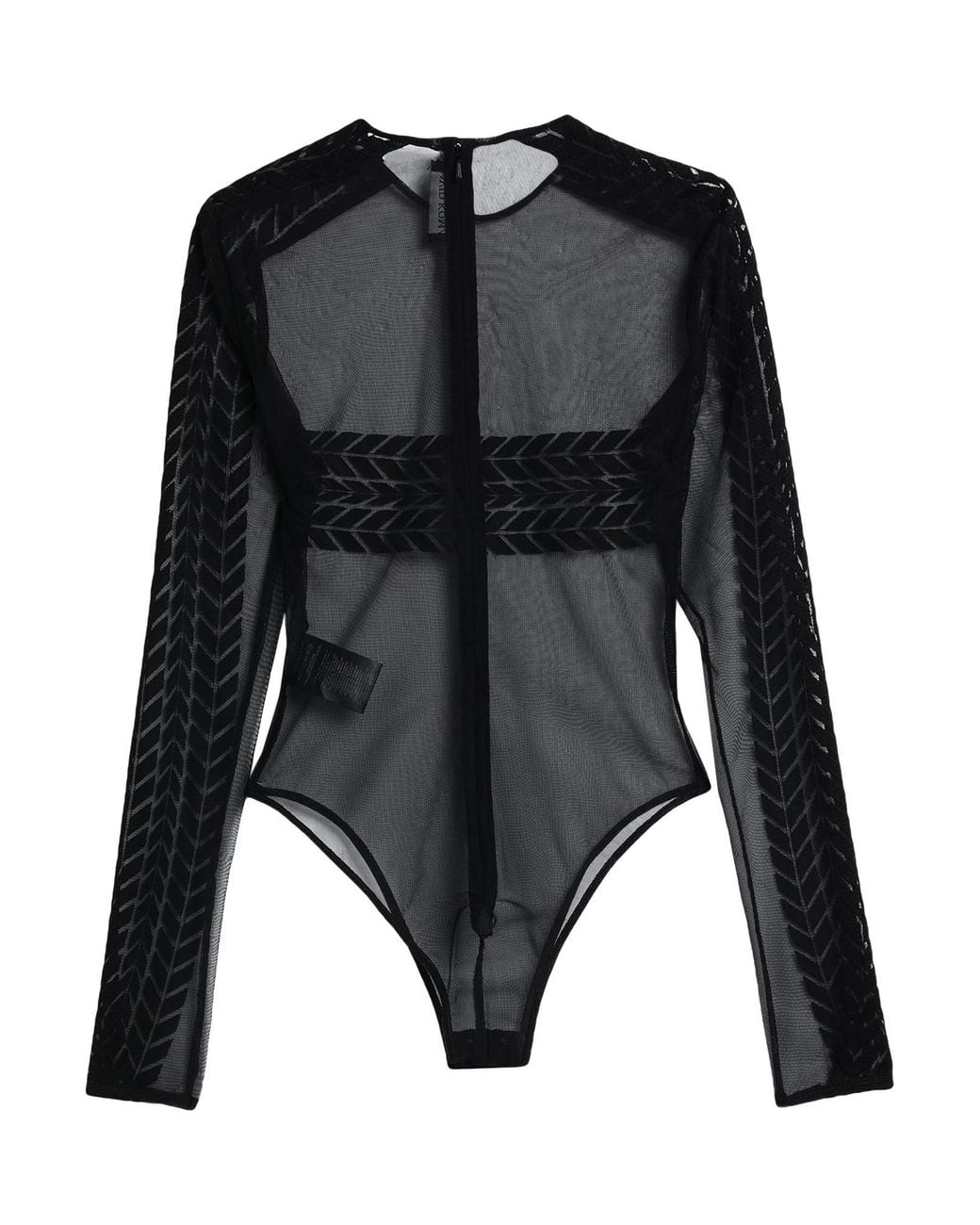 David Koma Black Bodysuit Cotton, Polyamide, Polyester