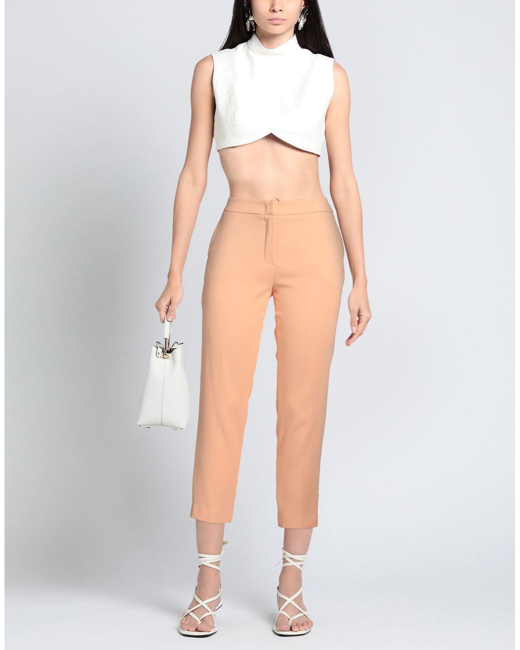 Clips Orange Pants Viscose, Polyester, Elastane