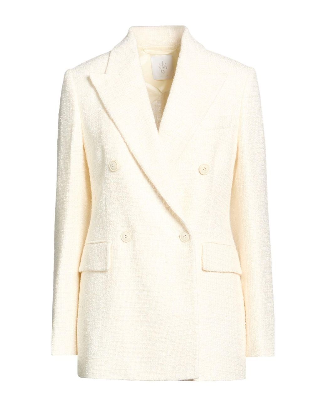 Eleventy White Blazer Cotton, Viscose, Polyamide