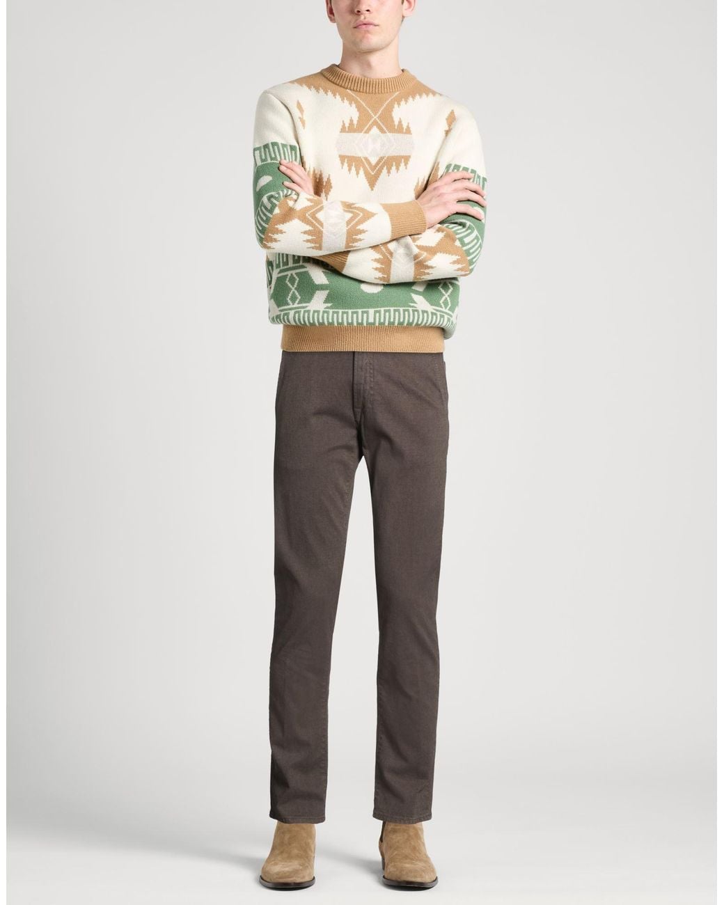 Siviglia Gray Pants Cotton, Elastane for men
