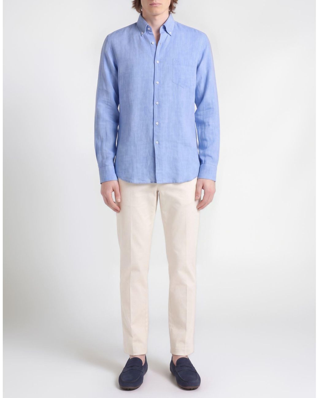 Paul & Shark Blue Azure Shirt Linen for men