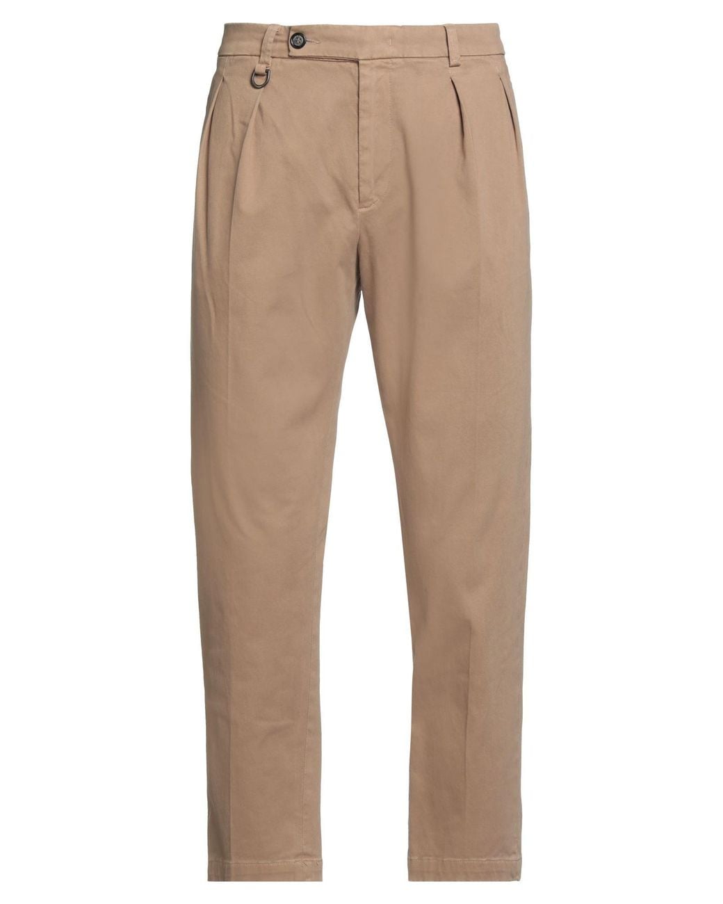 Paolo Pecora Natural Camel Pants Cotton, Elastane for men