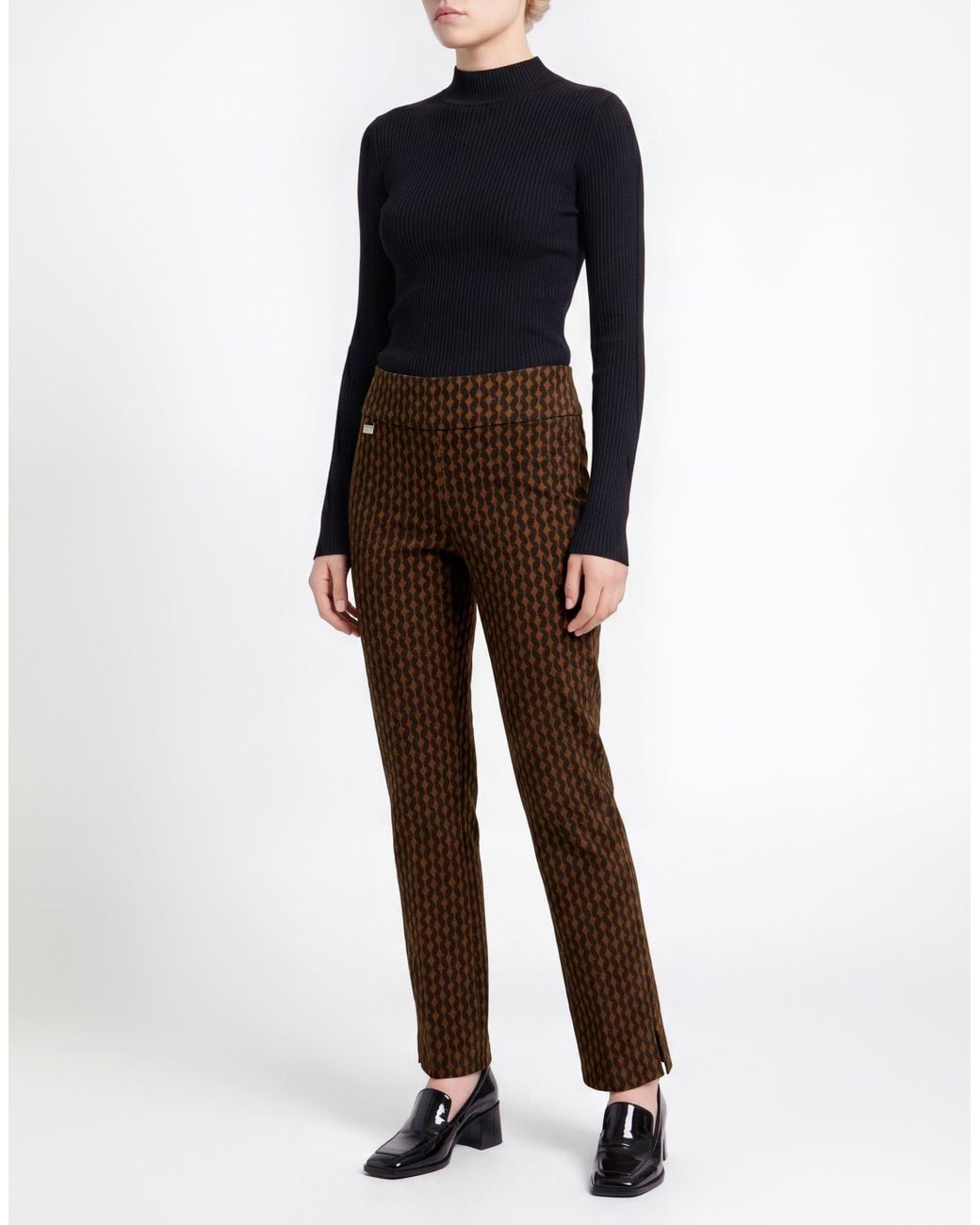Joseph Ribkoff Brown Pants Cotton, Polyamide, Elastane
