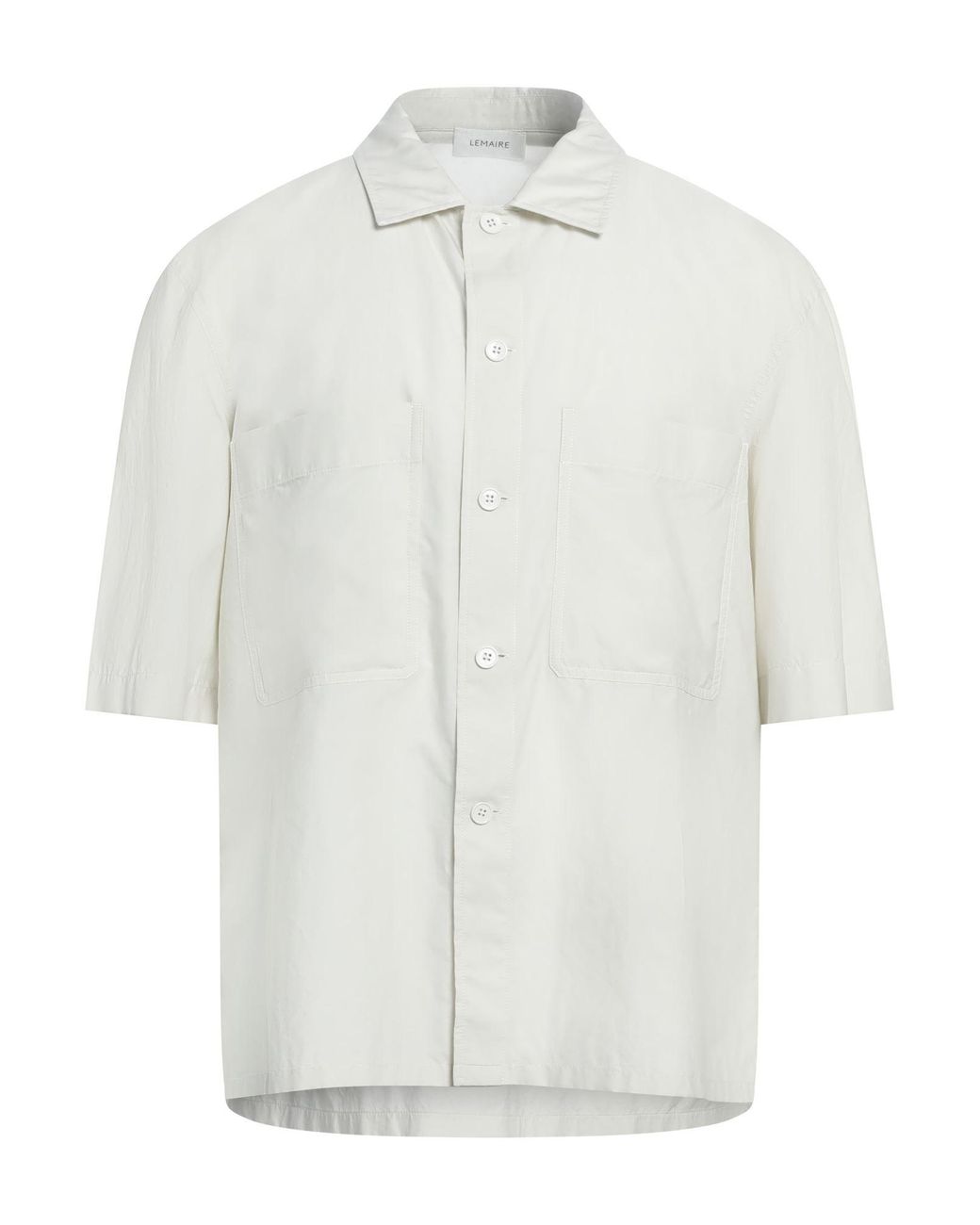 Lemaire White Light Shirt Cotton, Silk for men
