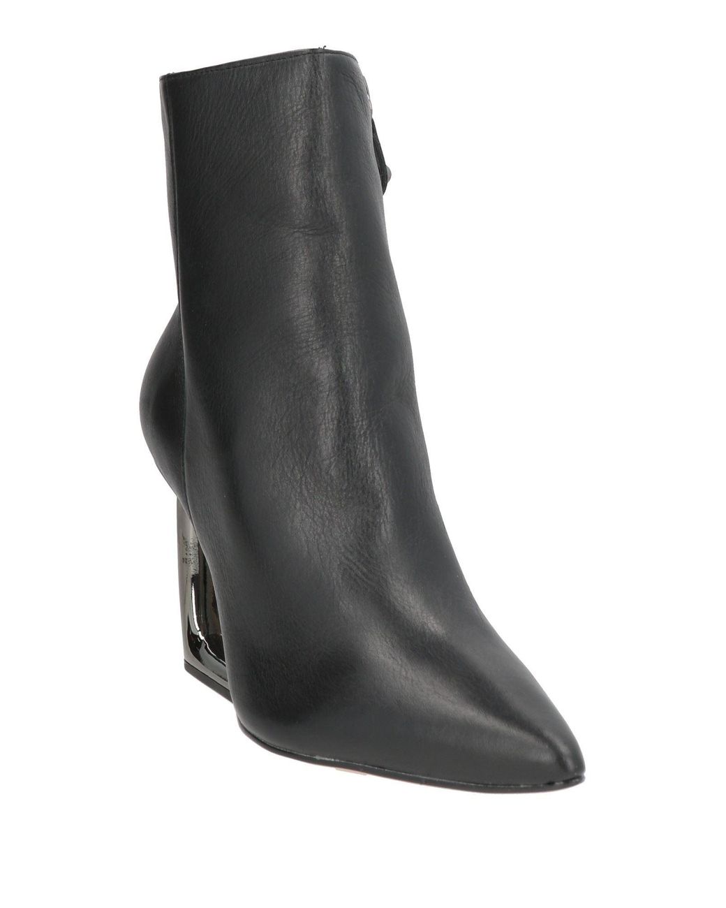 Miss Unique Black Ankle Boots Leather