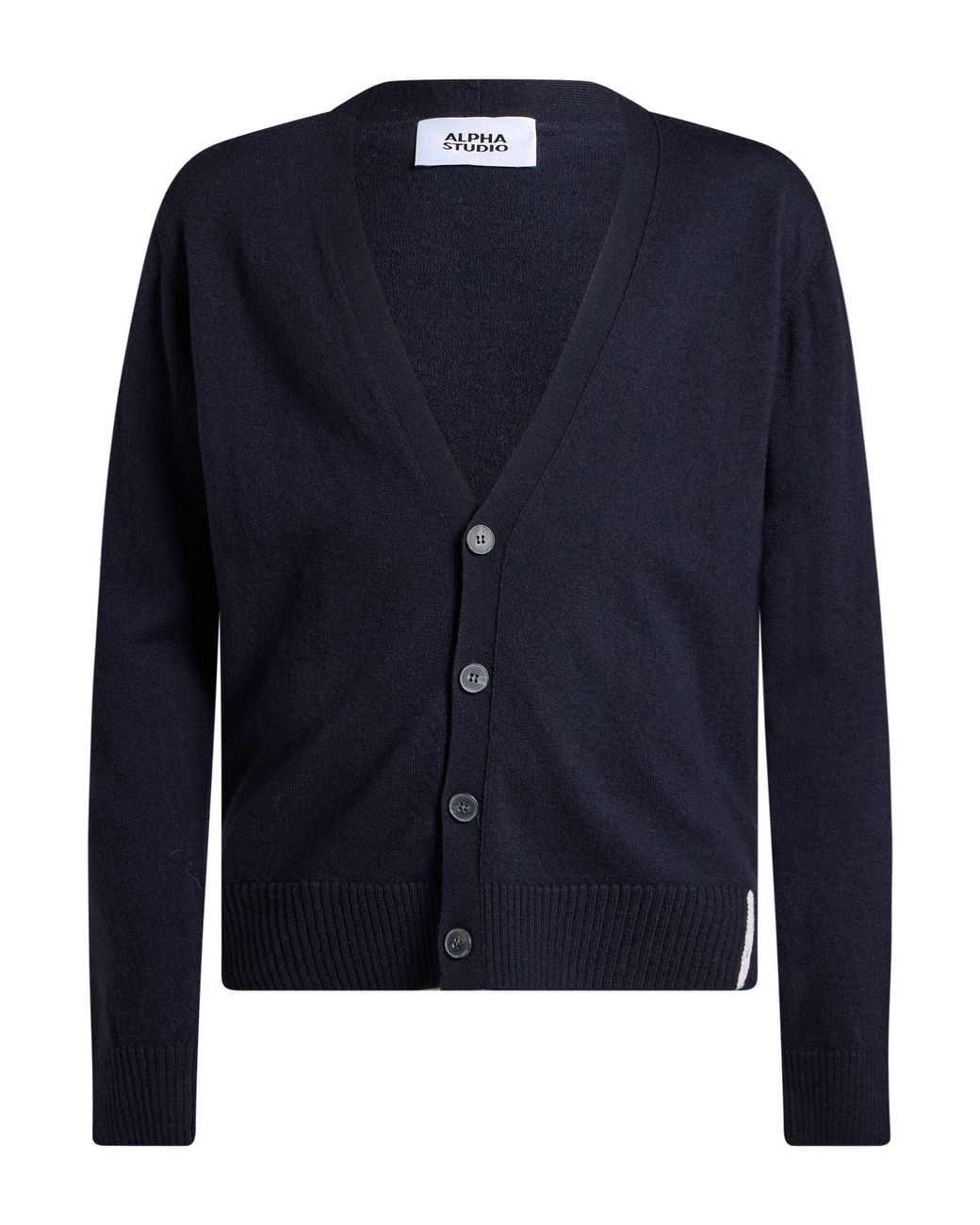 Alpha Studio Blue Midnight Cardigan Geelong Wool for men