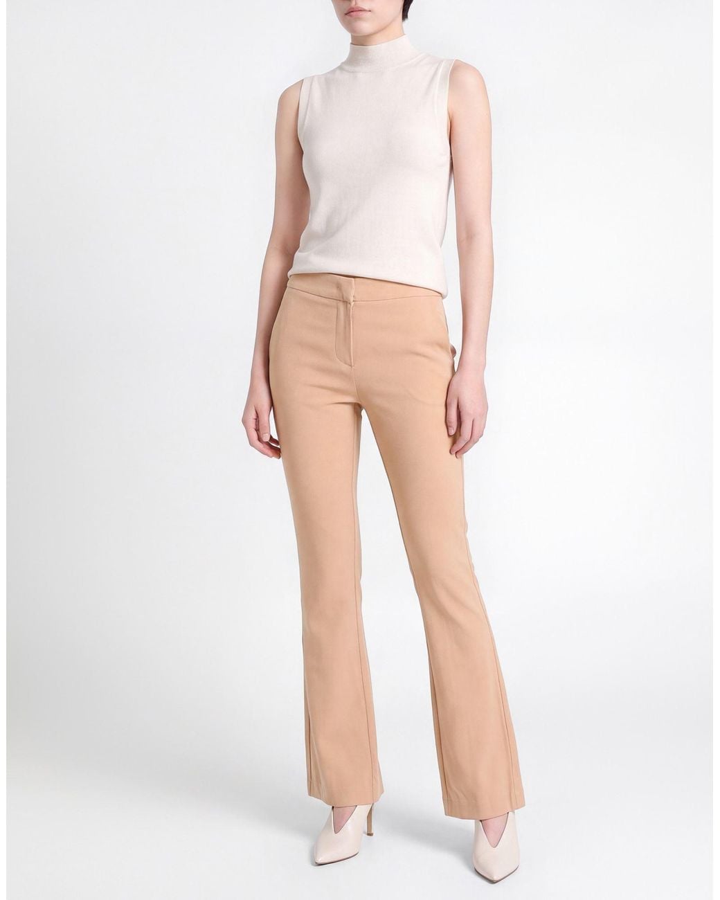Carla G Natural Pants Acetate, Viscose, Elastane