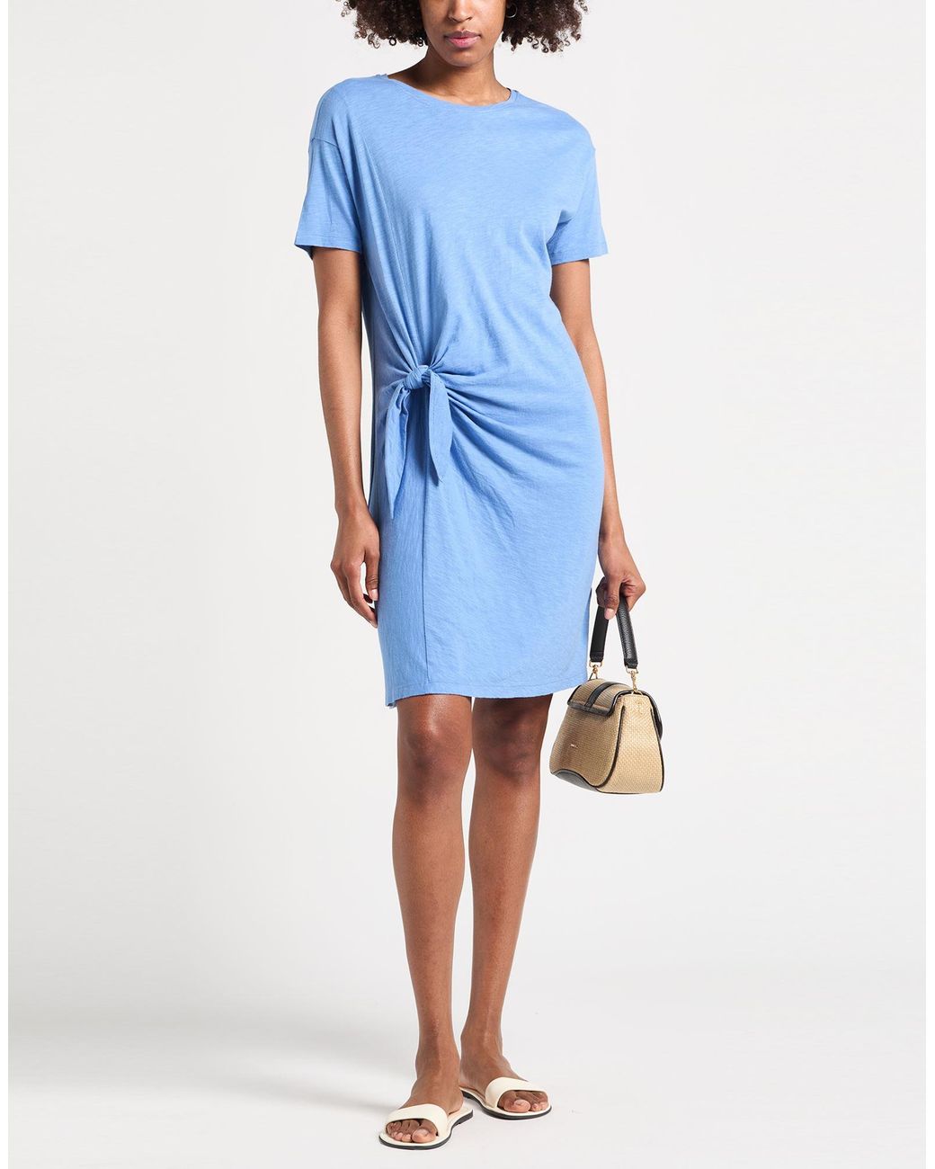 Juvia Blue Light Mini Dress Cotton, Viscose