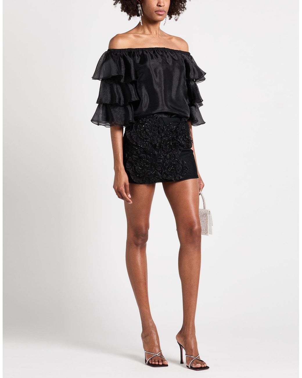 DES_PHEMMES Black Mini Skirt