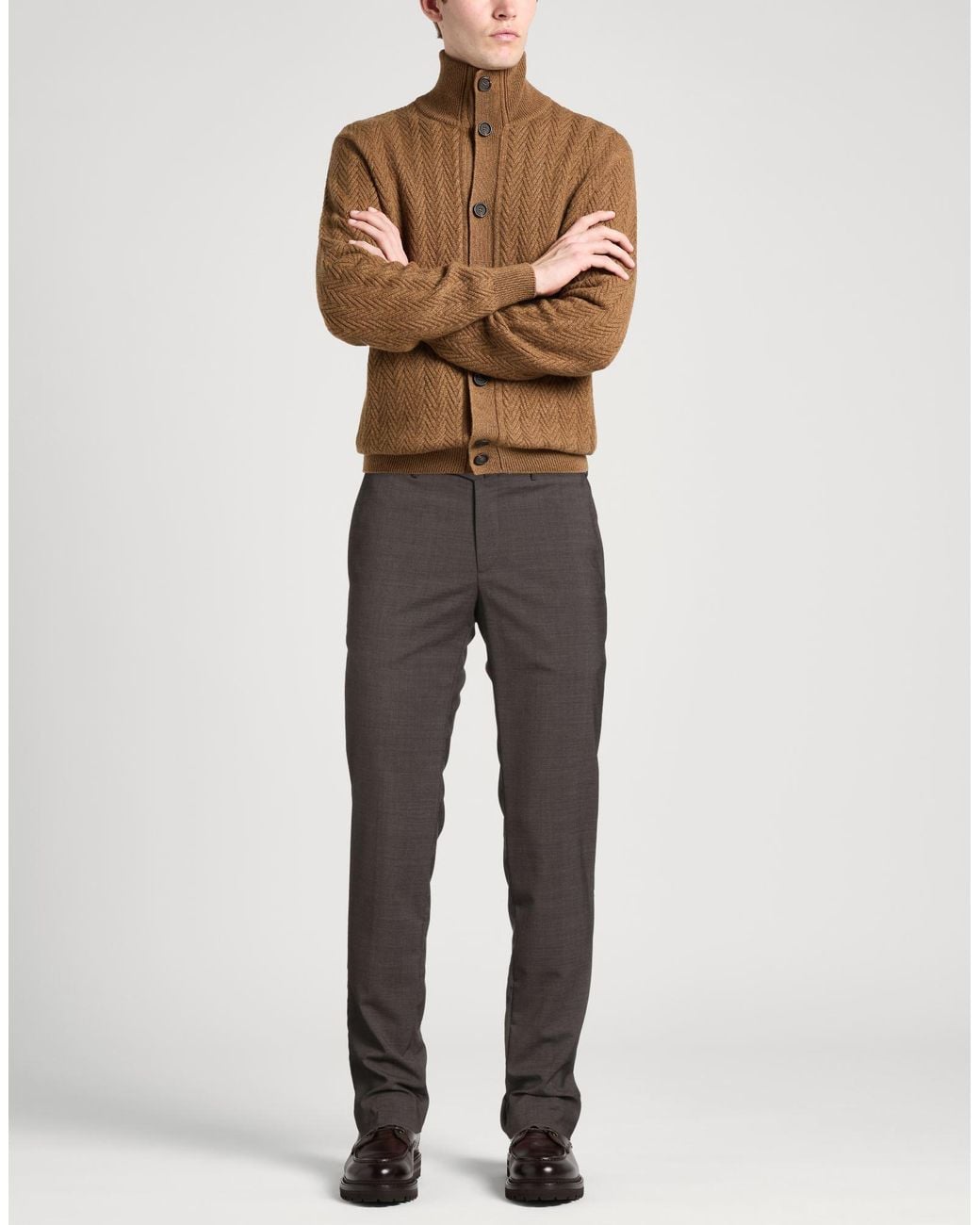 PT Torino Gray Dark Pants Virgin Wool, Polyester, Elastane for men