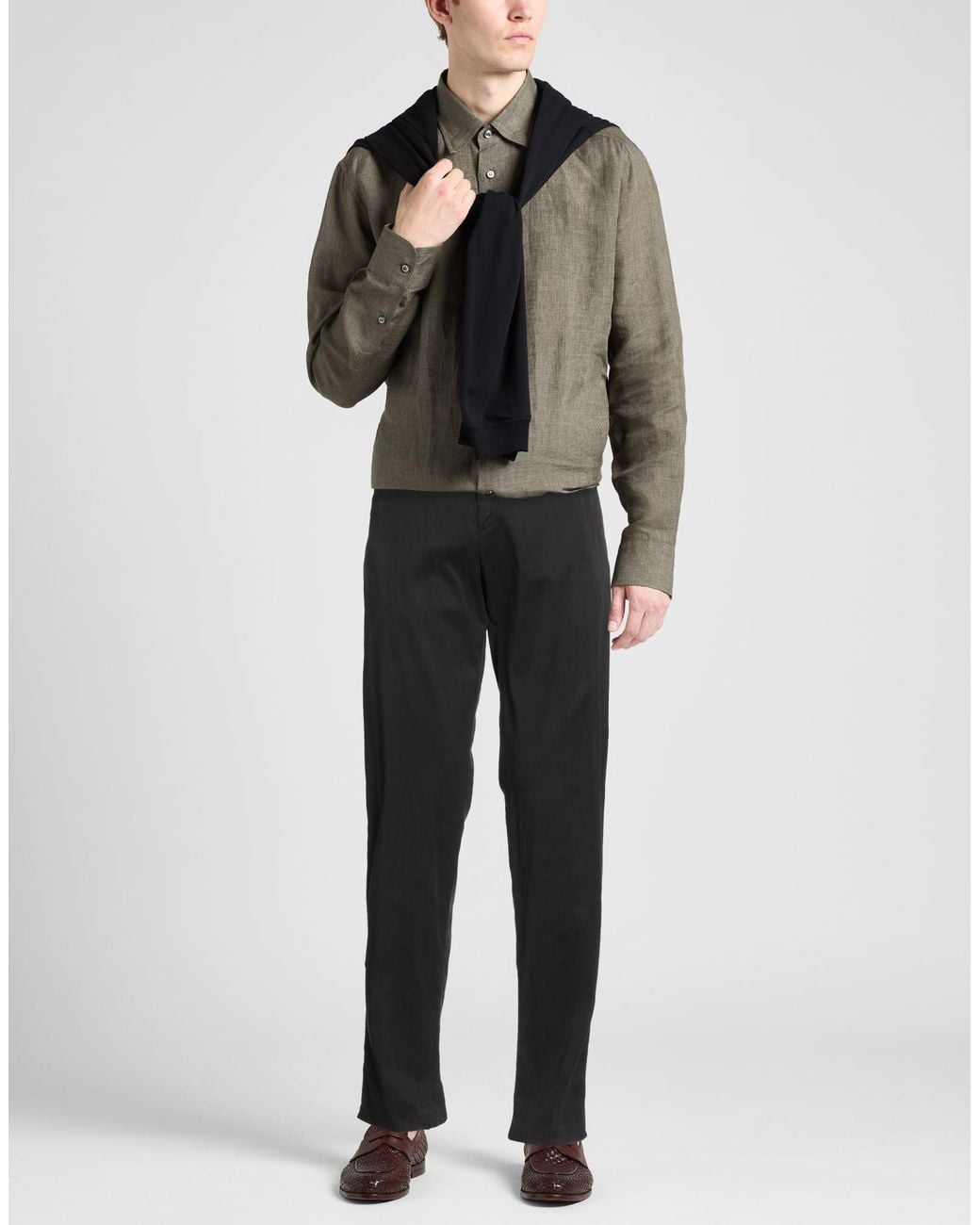 Kiton Black Pants Lycra, Cotton, Elastane for men