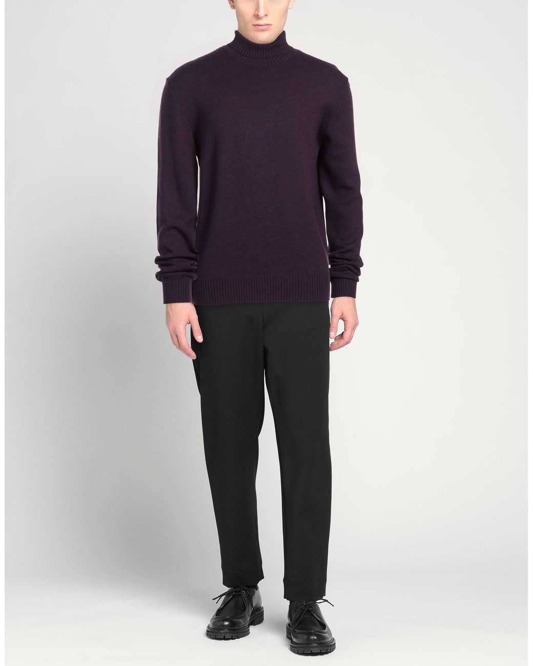Aragona Blue Turtleneck Merino Wool for men