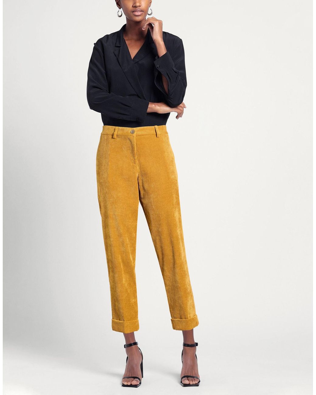 JUSTMINE Yellow Pants Polyester, Polyamide, Elastane