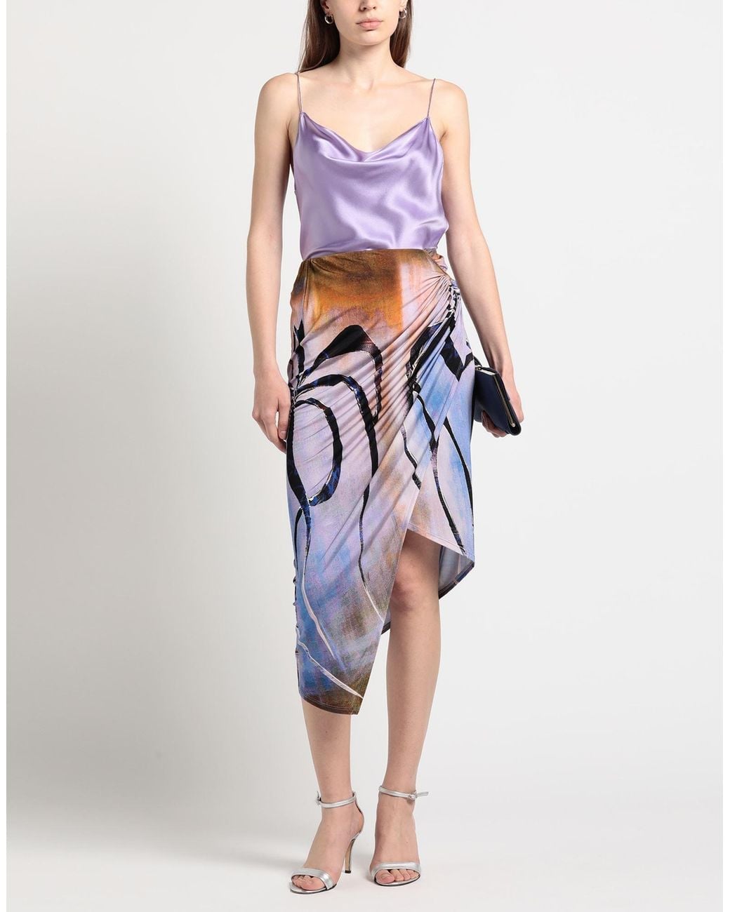 Louisa Ballou Blue Midi Skirt