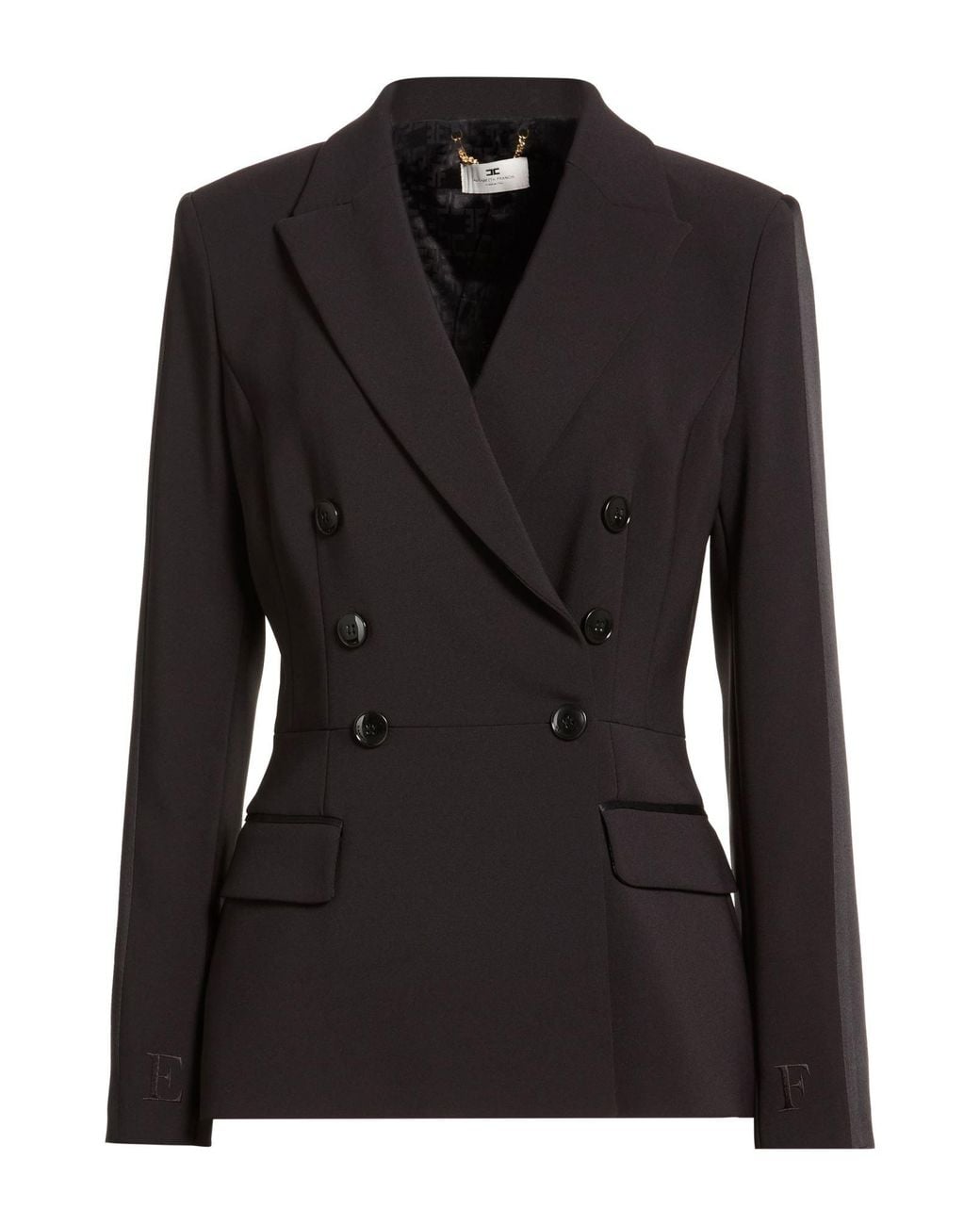 Elisabetta Franchi Black Blazer Polyester, Elastane