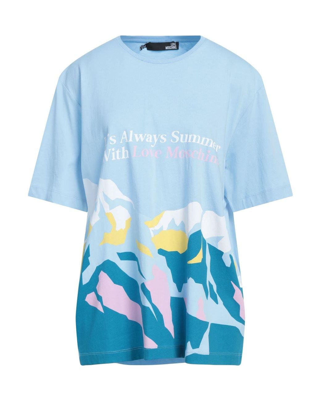 Love Moschino Blue T-Shirt Cotton, Elastane