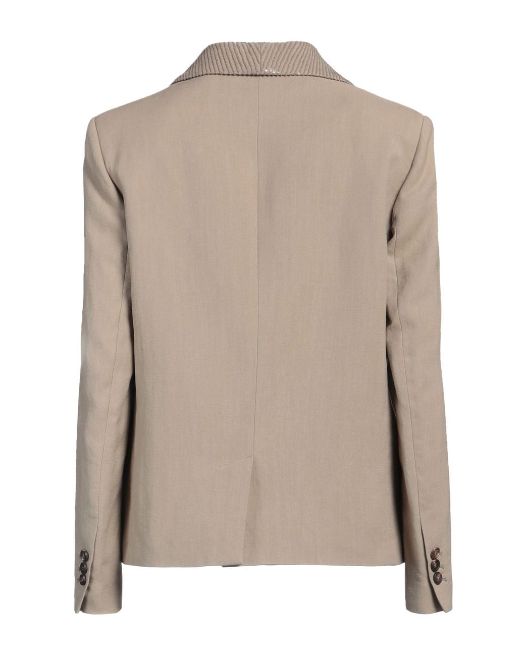 Brunello Cucinelli Brown Khaki Blazer Viscose, Linen, Polyester