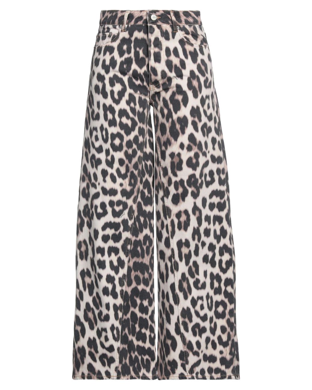 ANIMAL PRINT PALAZZO TROUSERS - Black / Sand