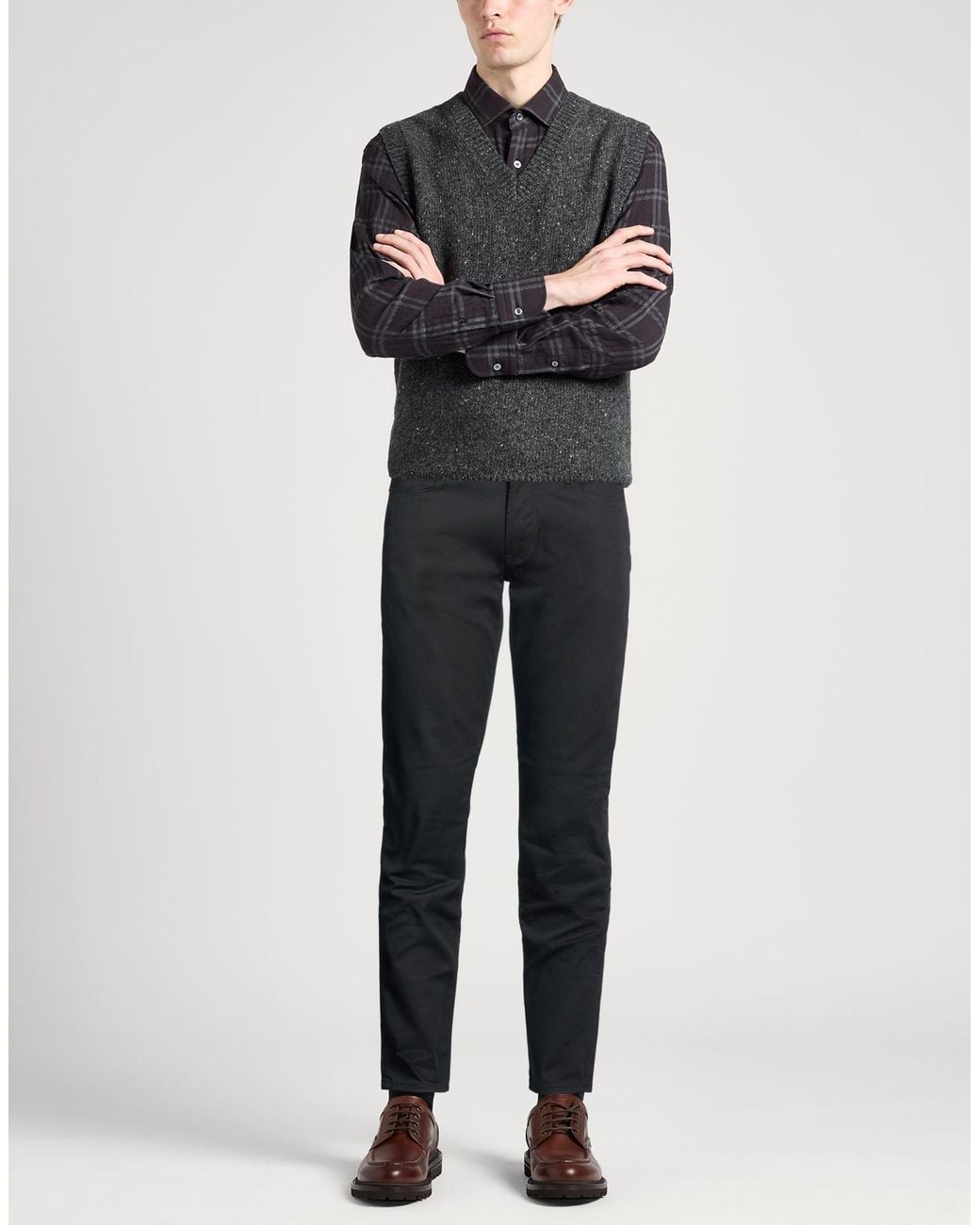 Emporio Armani Blue Pants Cotton, Elastane for men