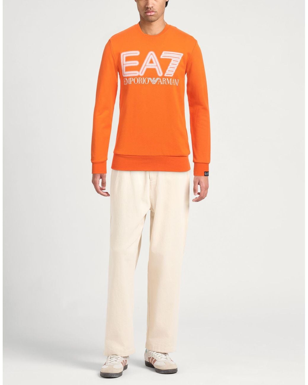 EA7 Orange Sweatshirt Cotton for men