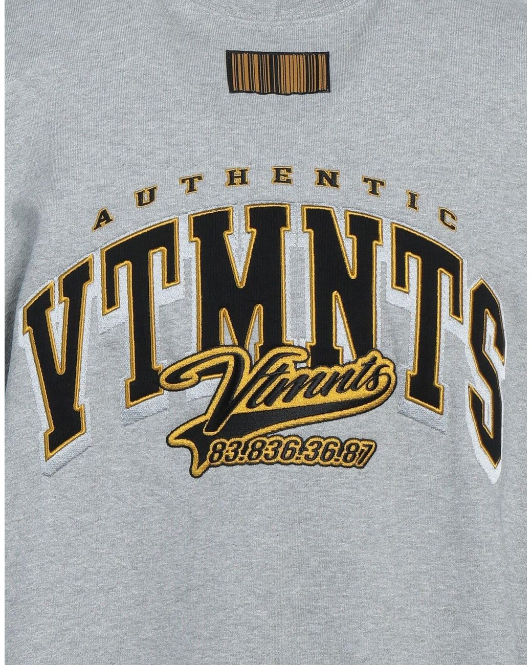 Vetements Gray Sweatshirt Cotton, Elastane, Polyester for men