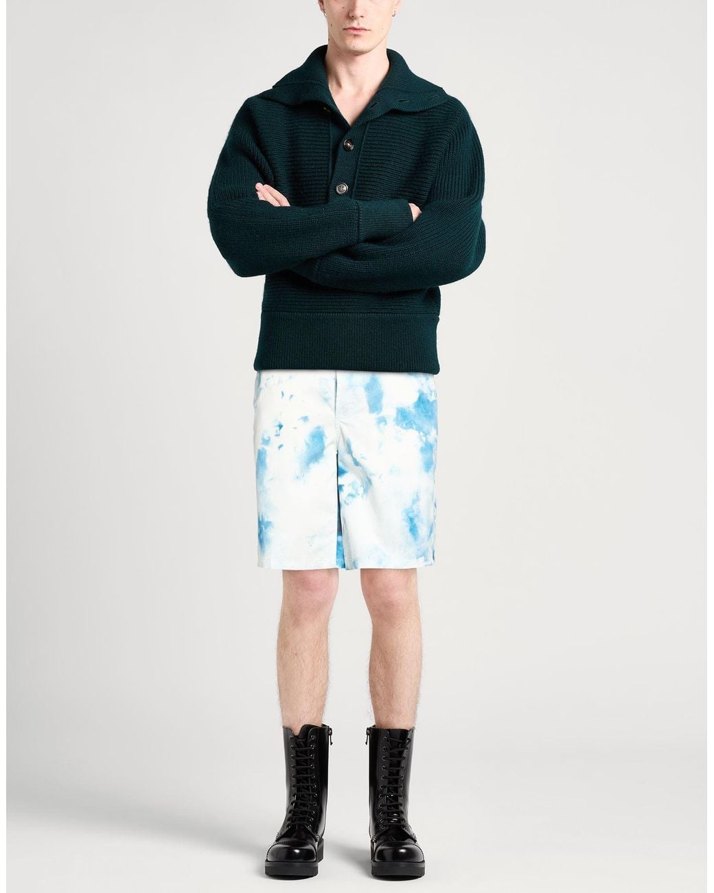 McQueen Blue Azure Shorts & Bermuda Shorts Cotton for men