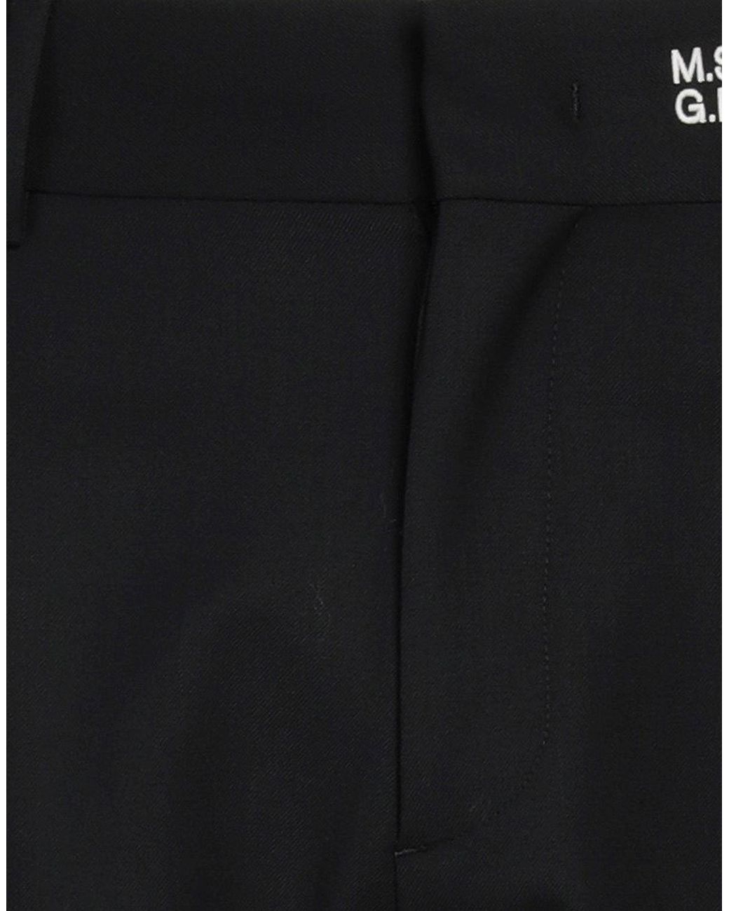 MSGM Black Trouser for men