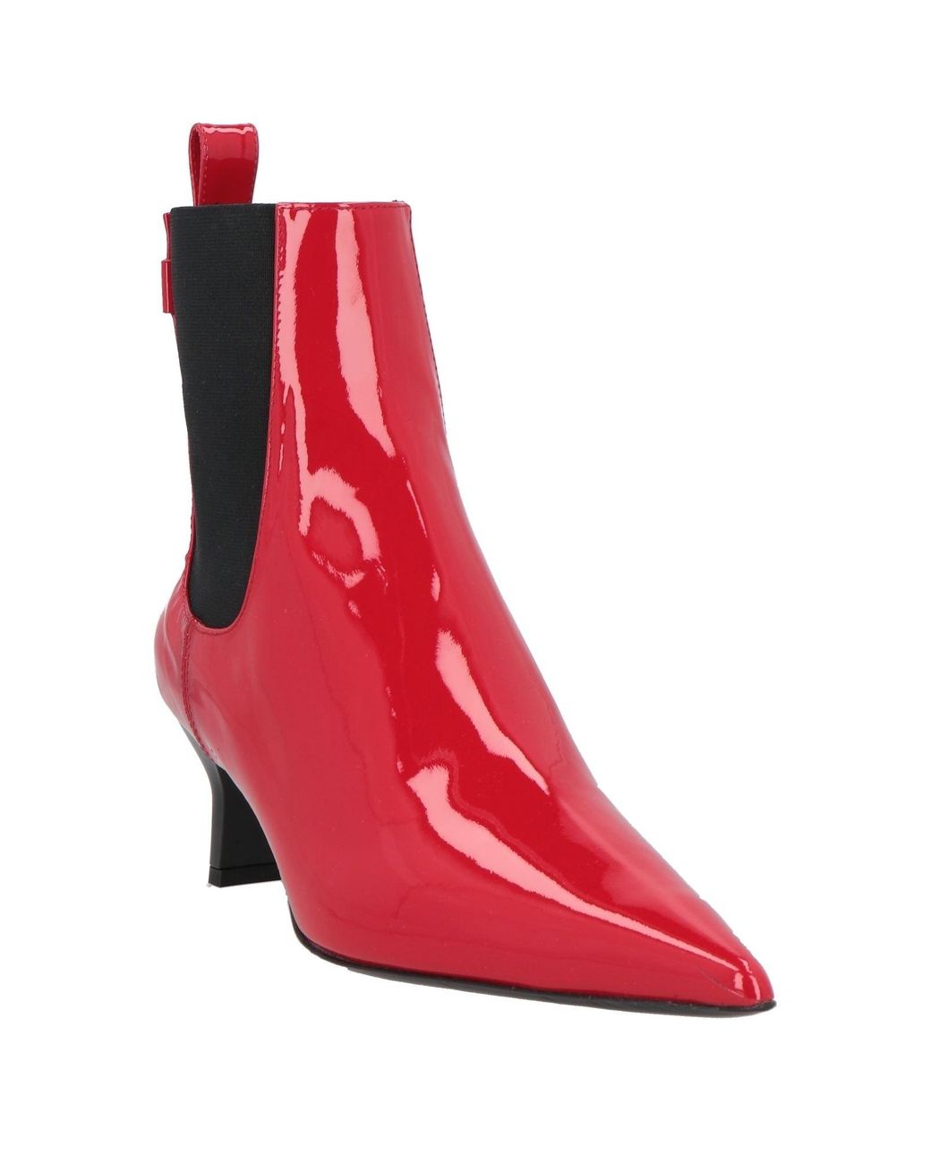 MSGM Red Ankle Boots Leather