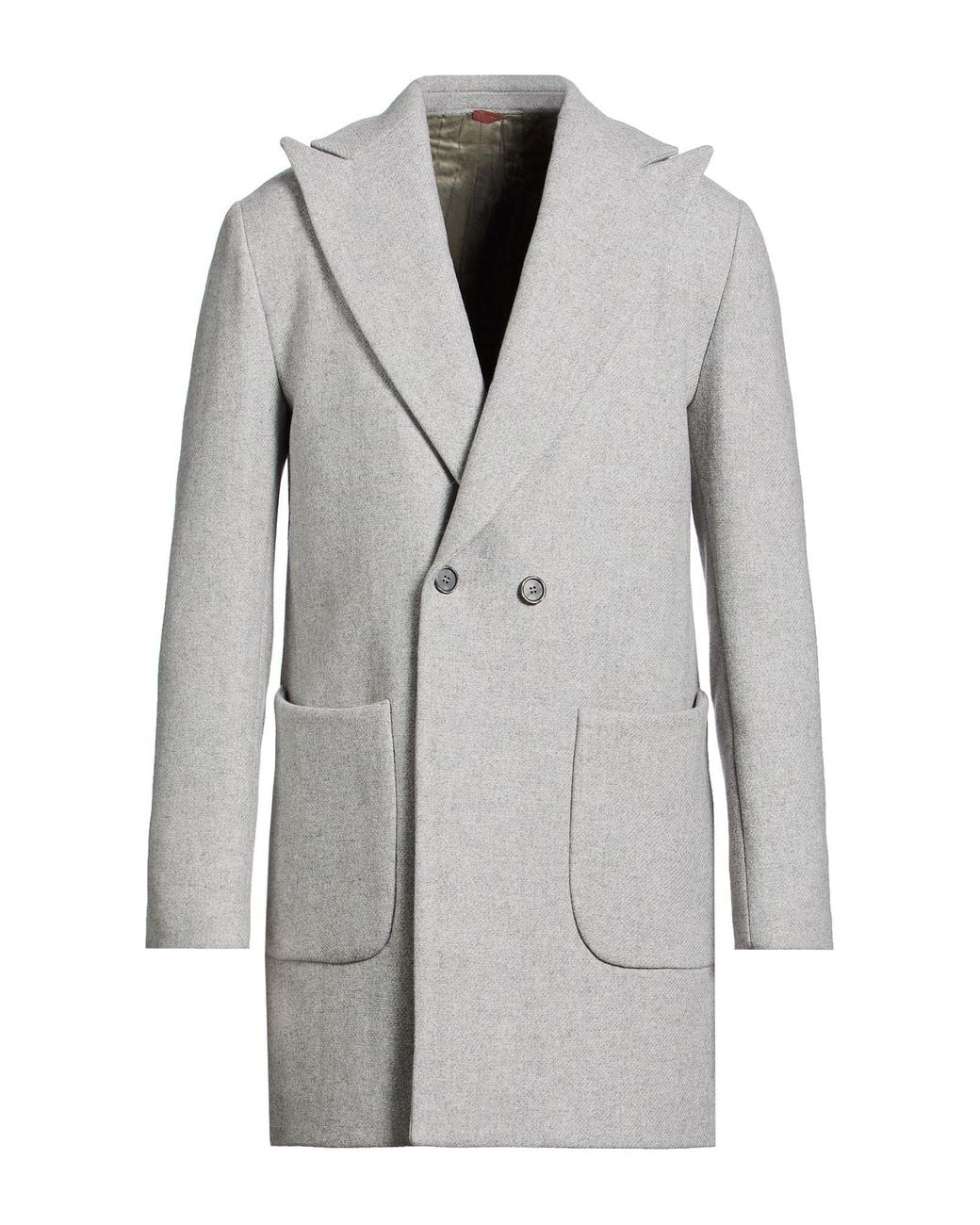 BRERAS Milano Gray Light Coat Wool, Polyester for men