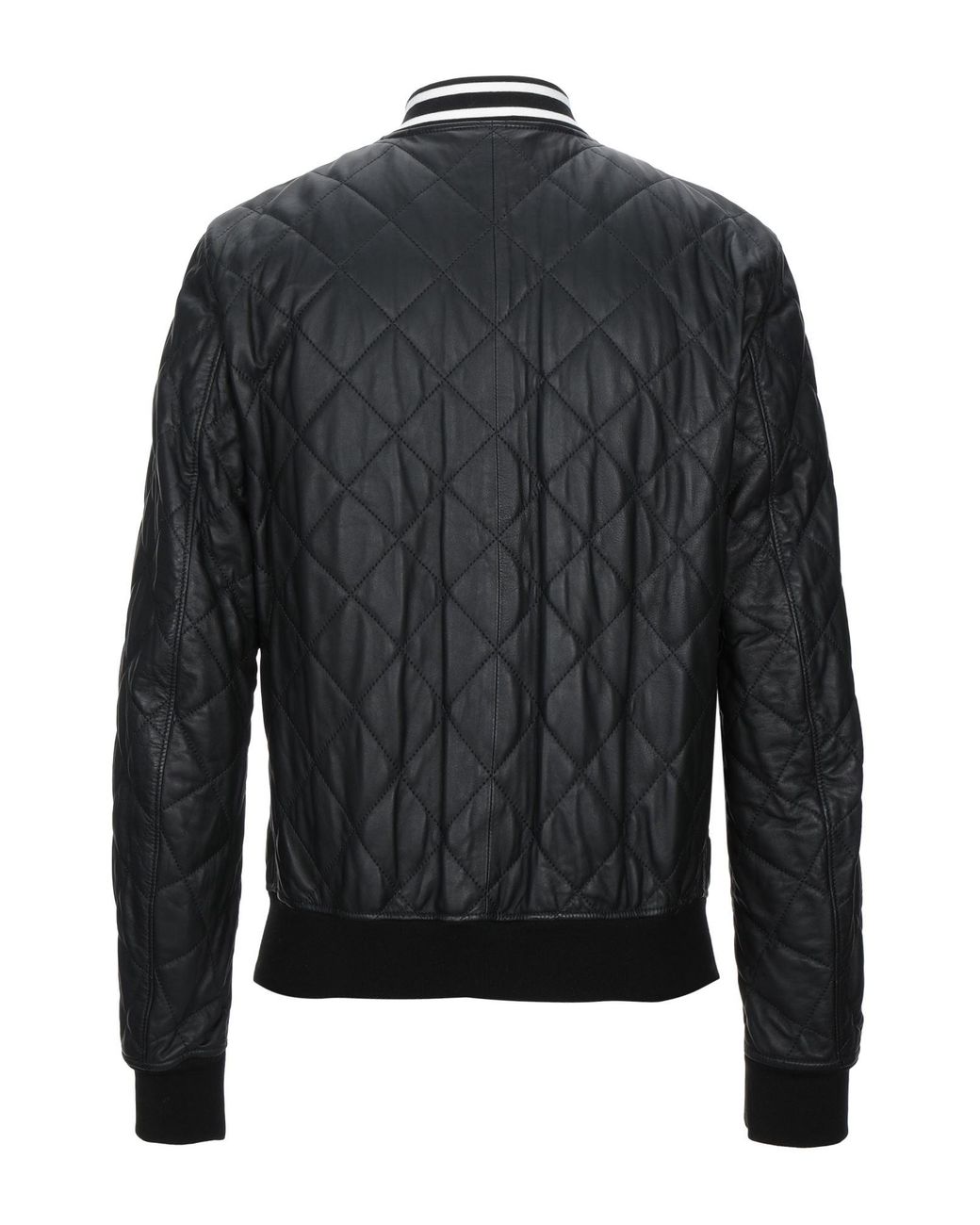 Dolce & Gabbana Black Jacket Lambskin, Cotton, Polyamide, Elastane for men